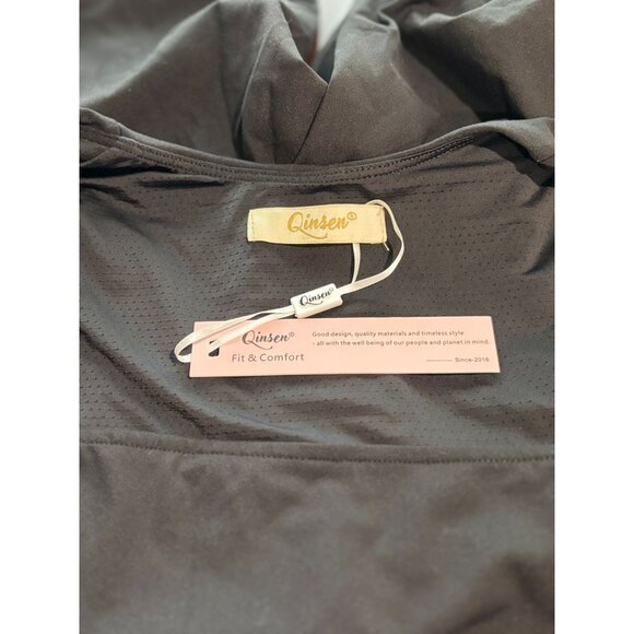 Black Long-Sleeve Flared Jumpsuit Small By Qinsen - Picture 3 of 14